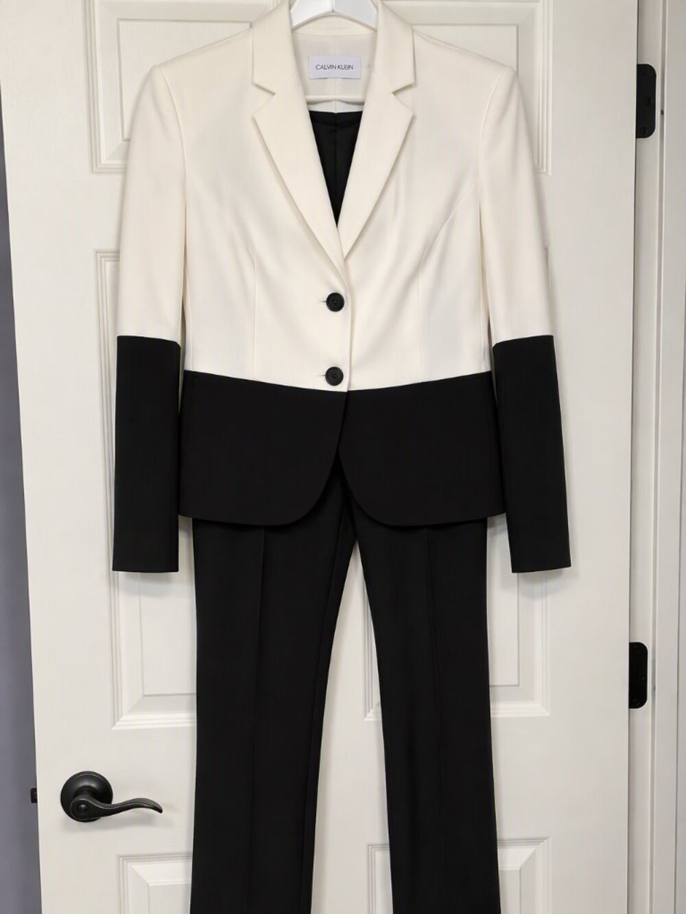Calvin Klein Black and White Suits Timeless Elegance